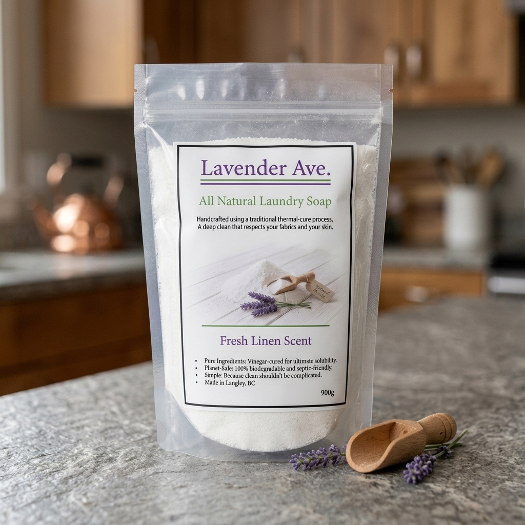 Lavender Avenue All Natural Laundry Soap - Targeted natural enzymes break down organic proteins and lipids, eliminating deep-set odors and cutting through grease.
A low-Sudsing, zero-filler formula rinses completely clean in both standard and HE machines
Sodium Bicarbonate and Soda Ash work in tandem to soften water and neutralize acidic doors at the source.

Making the switch to an all-natural laundry powder is a significant move for both your home environment and the longevity of your clothes.-