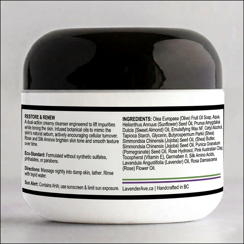 
Rose Silk Toning Cleanser by Lavender avenue is a dual-action, non-foaming treatment that cleanses and tones in one step. This pH-balanced formula lifts impurities while restoring essential lipids to leave skin feeling velvet-soft and hydrated.
Infused with Rose Hydrosol and Pink Clay, this creamy cleanser mimics natural sebum to protect the skin's moisture barrier.
Experience a thorough clean that never strips, leaving a calm and toned complexion.
